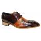 Duca Di Matiste "Torre" Cognac/Brown Genuine Italian Calf Leather Lace-Up Dress Shoes.